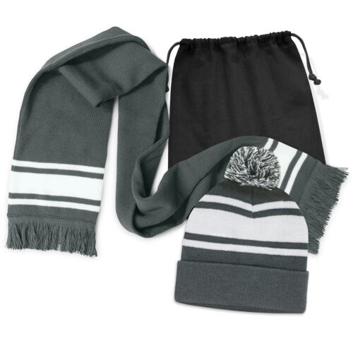 Commodore Scarf and Beanie with Pom Pom Set-129251 - Image 2