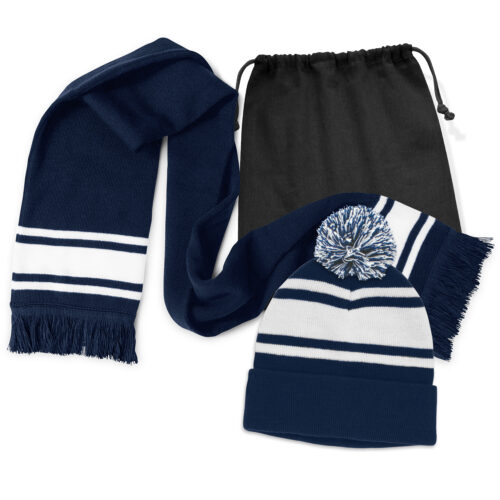 Commodore Scarf and Beanie with Pom Pom Set-129251 - Image 4