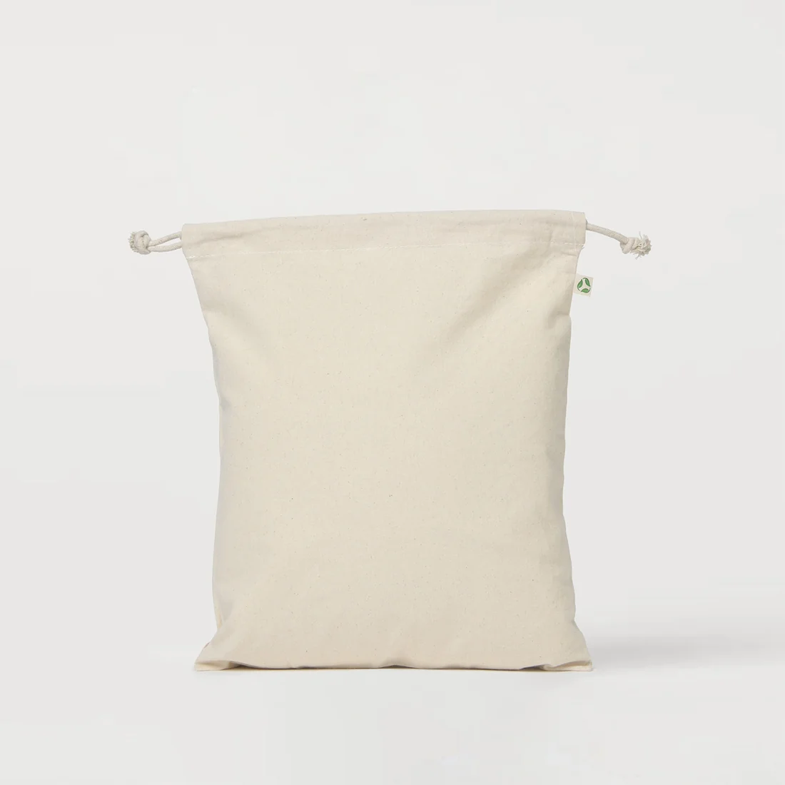 EC-15  Medium Natural Calico Drawstring Bag